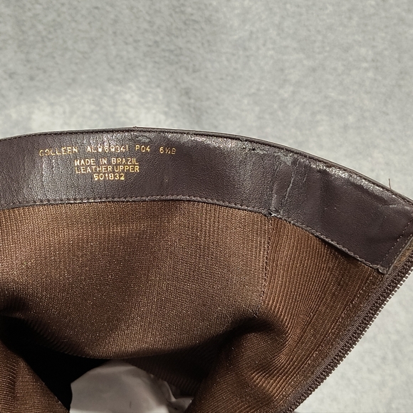 Lauren Ralph Lauren Colleen Brown Leather Mid Calf Boot Heeled Womens 6 1/2 B - Picture 12 of 16